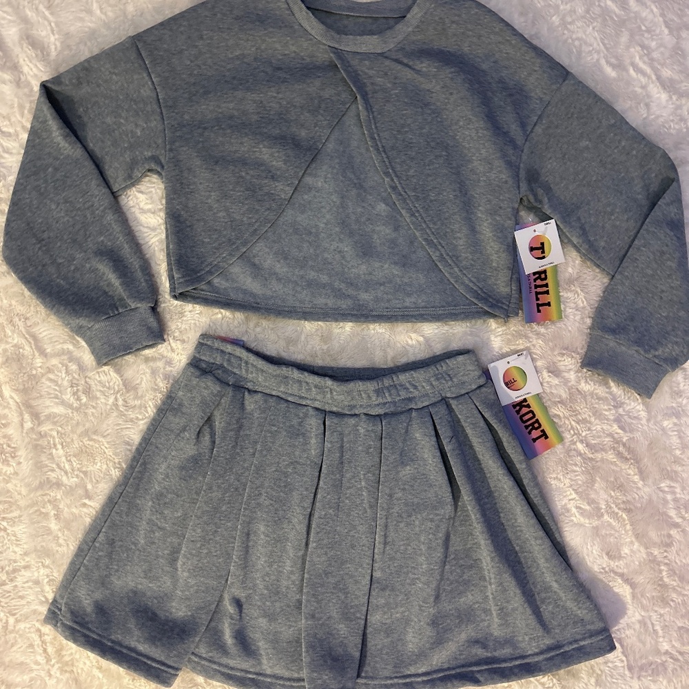 Grey Tennis Skirt Set
